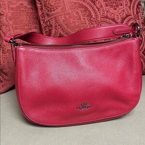 Coach Fuchsia Leather Shoulder Bag